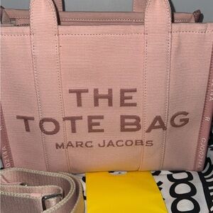 Marc Jacobs Pink Canvas 'The Tote Bag' with Contrasting Logo
